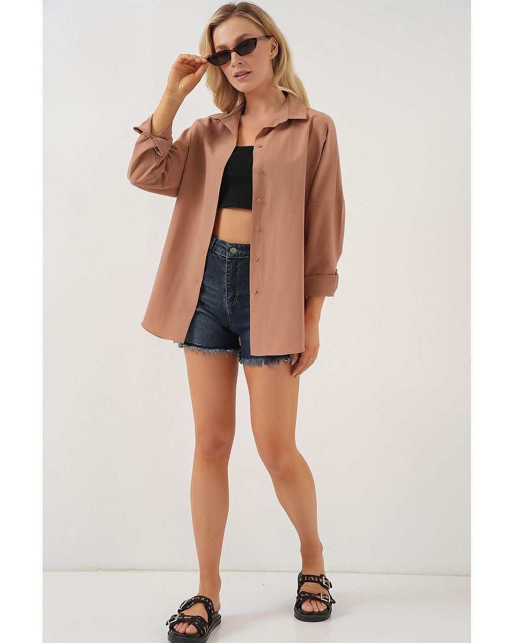 Bigdart Natural Oversized Poplin 2-Pack Shirt