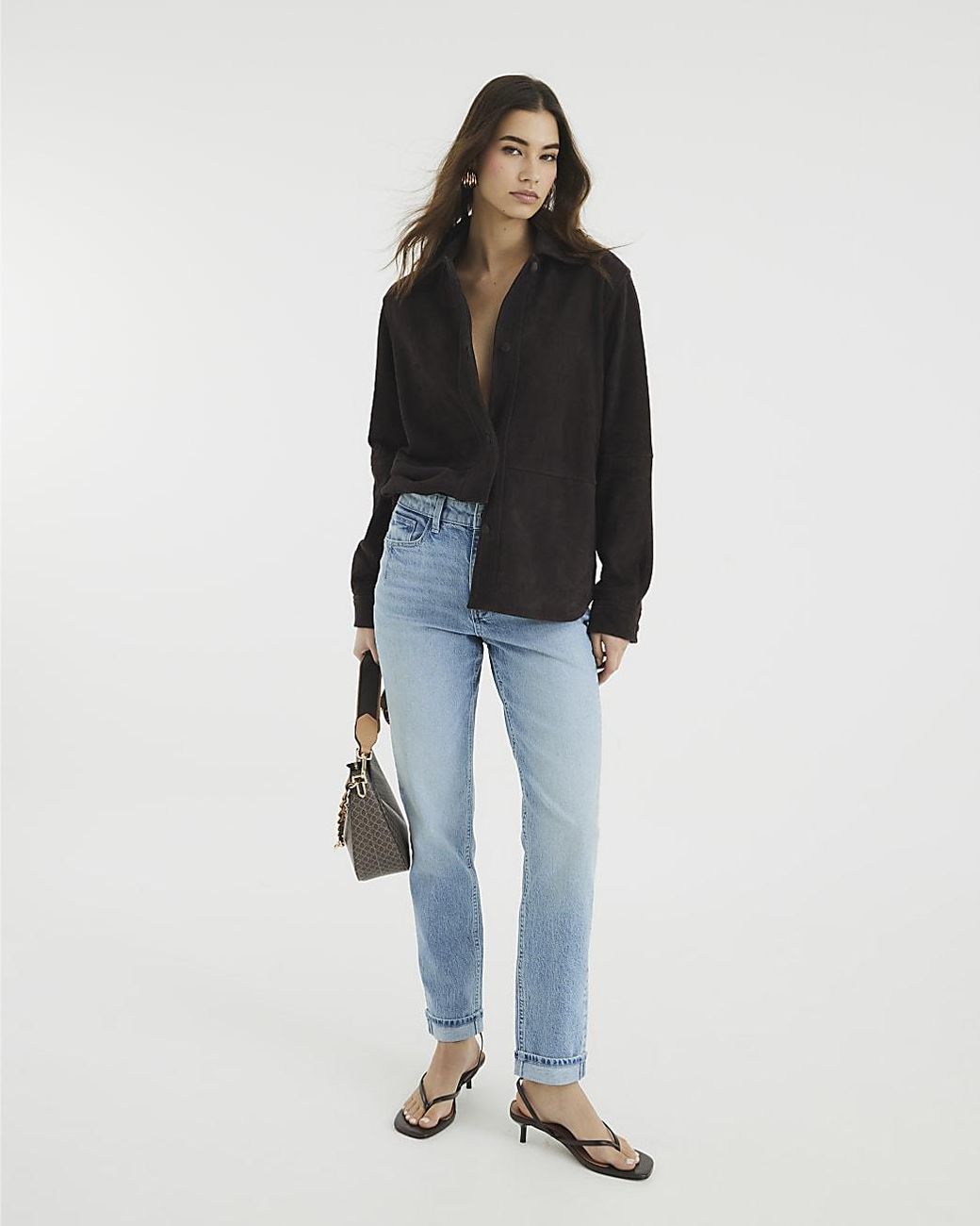 River Island Blue Mom Sculpt Jeans Denim Slim Fit Cotton