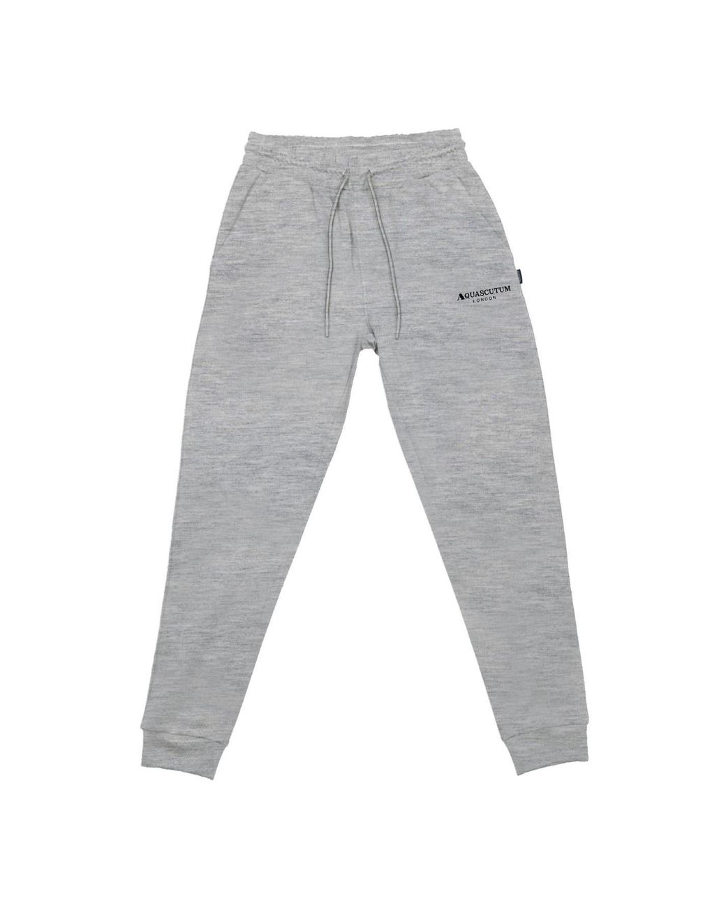Aquascutum Gray Solid Patterned Tapered Fit Slim Joggers for men