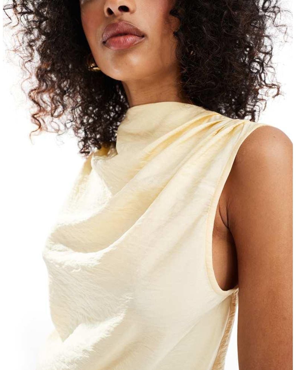 ASOS White Drapey Asymmetric Sleeveless Top