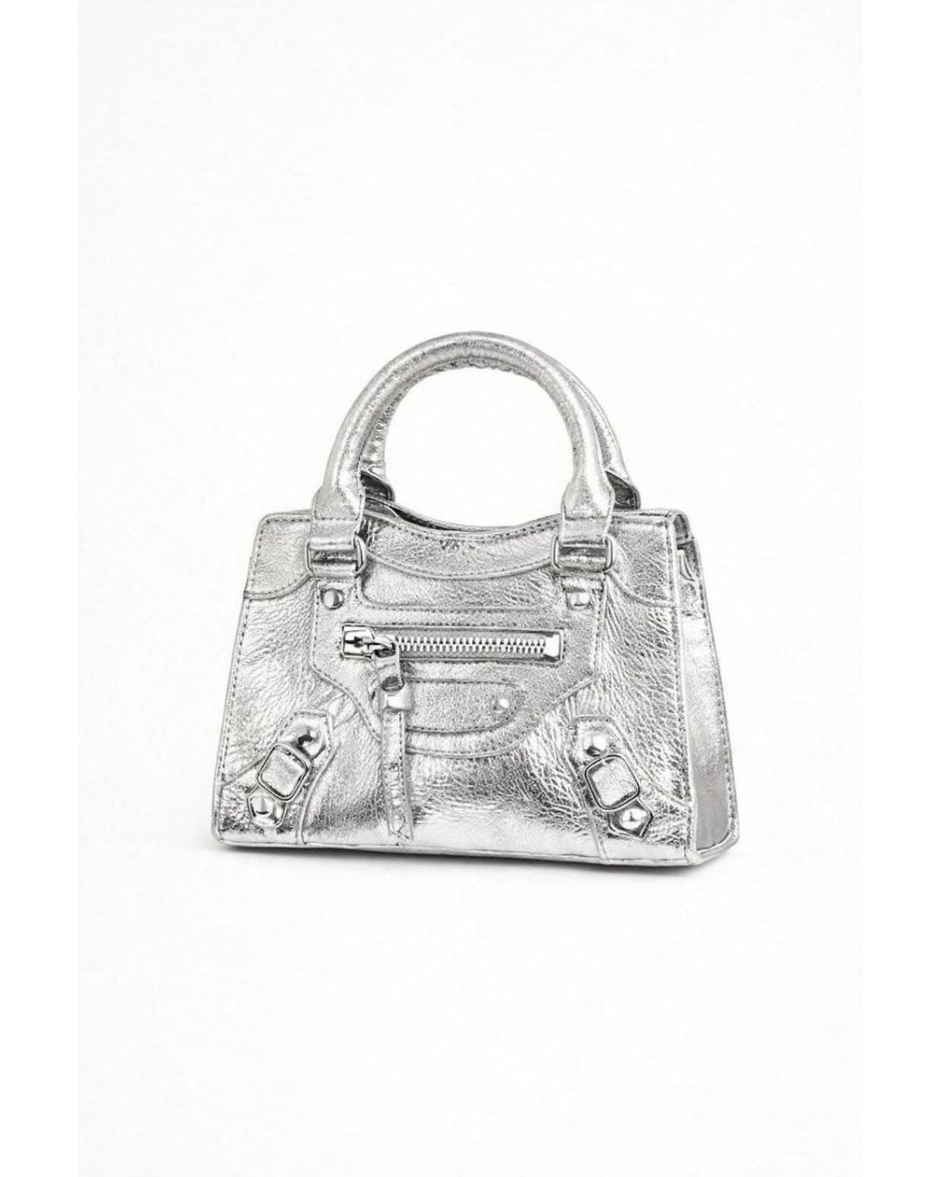 SVNX Black Zip Detail Satchel Handbag