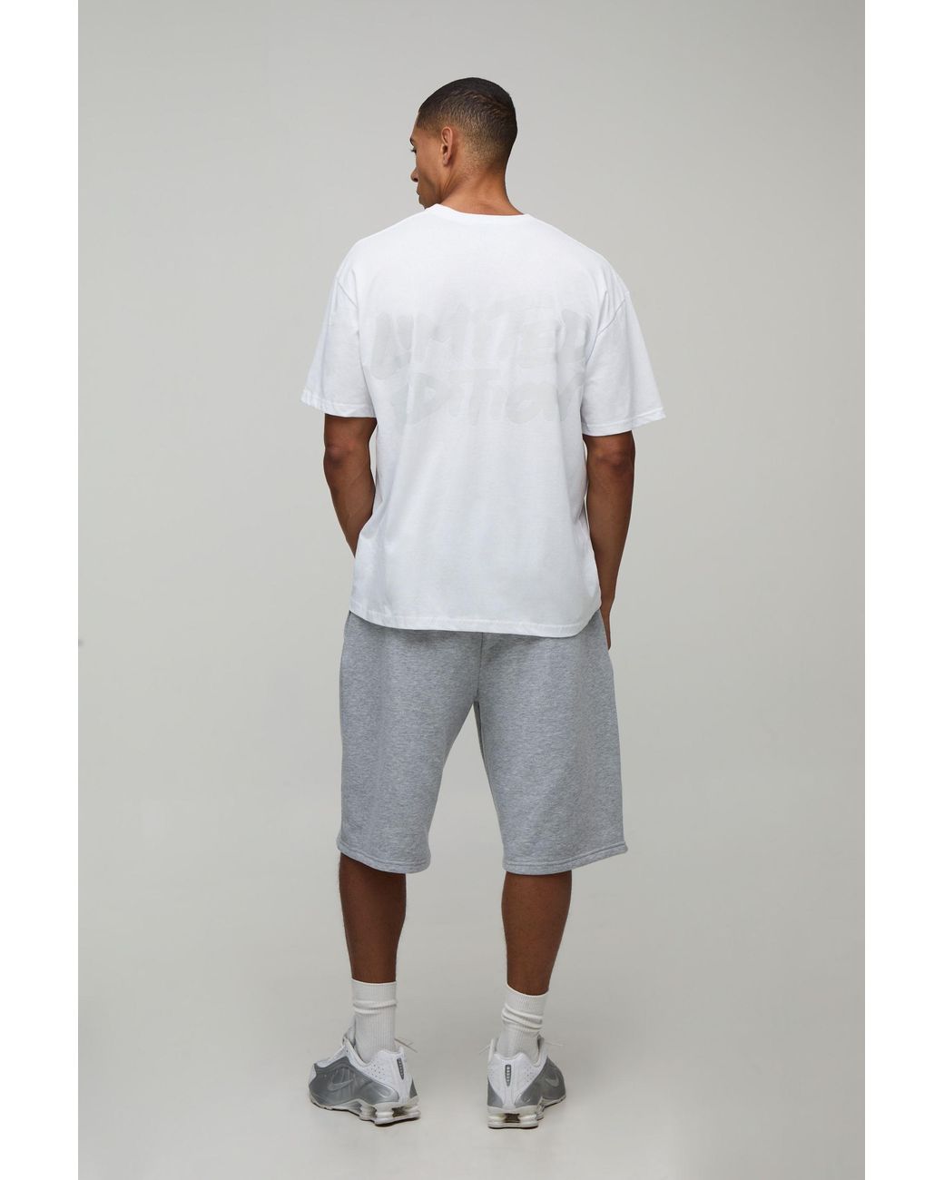 BoohooMAN White Oversized Limited Edition Gloss Print T-Shirt for men