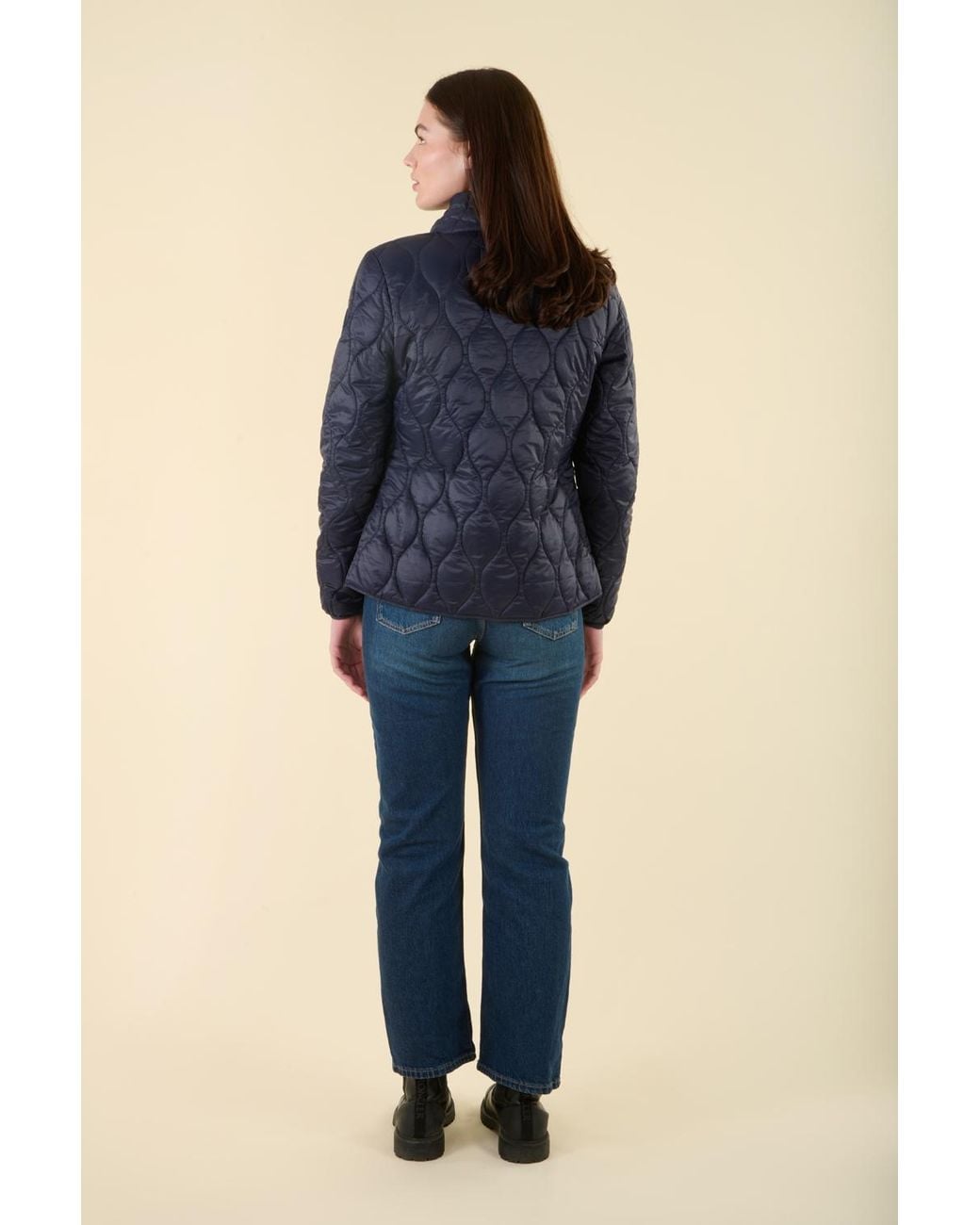 Harvey & Jones Blue Water Resistant Onion Quilted Jacket Nylon