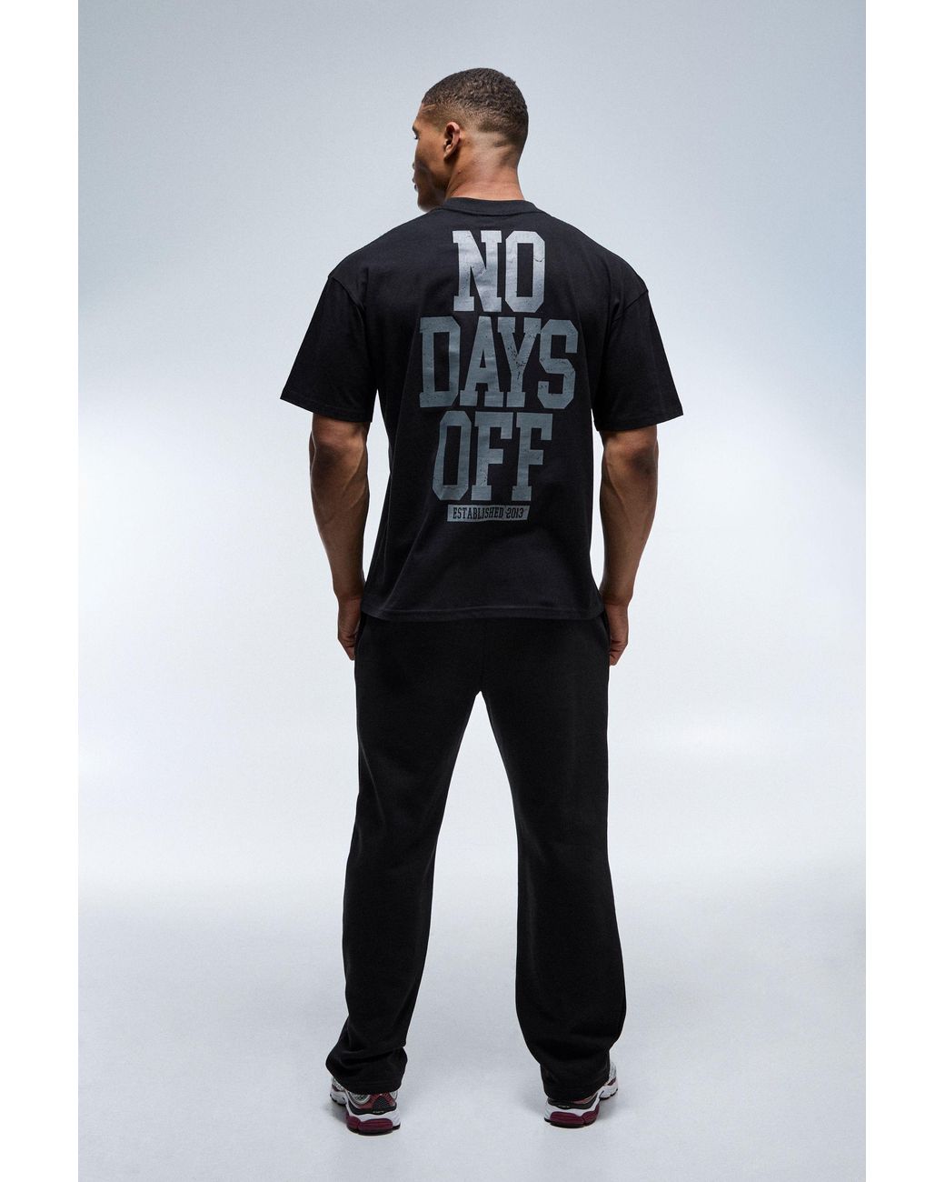 BoohooMAN Blue Active No Days Off Oversized Extended Neck T-Shirt for men