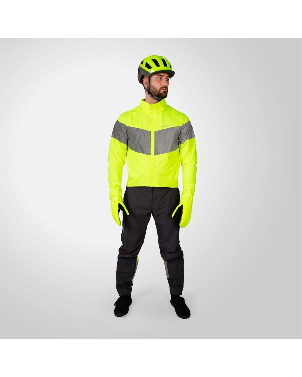 Endura Yellow Luminite Funnel Neck Long Sleeve Sweatshirt Full Tracksuit for men
