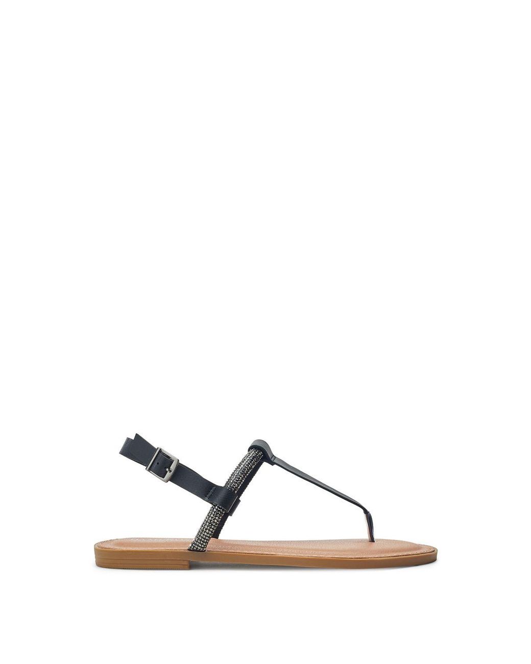 b.soleful Black Lunara Sandals Faux Leather