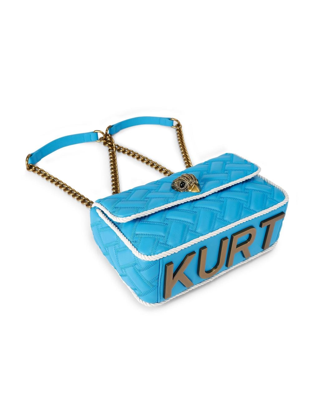 Kurt Geiger Blue Leather Kc Kensington Flap Bag