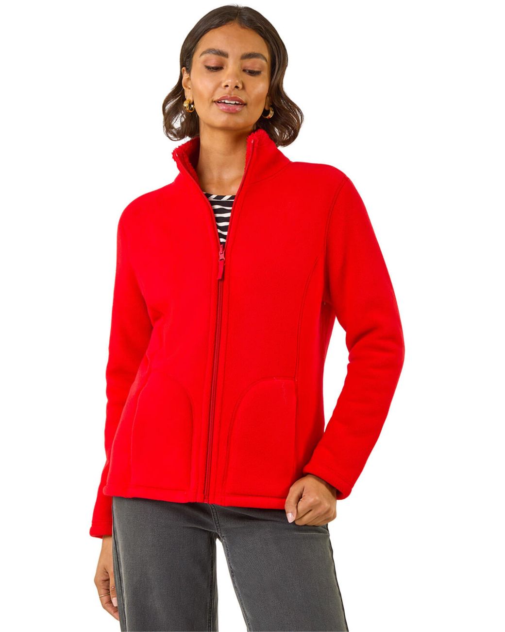 Roman Red Reversible Fleece Zip Jacket