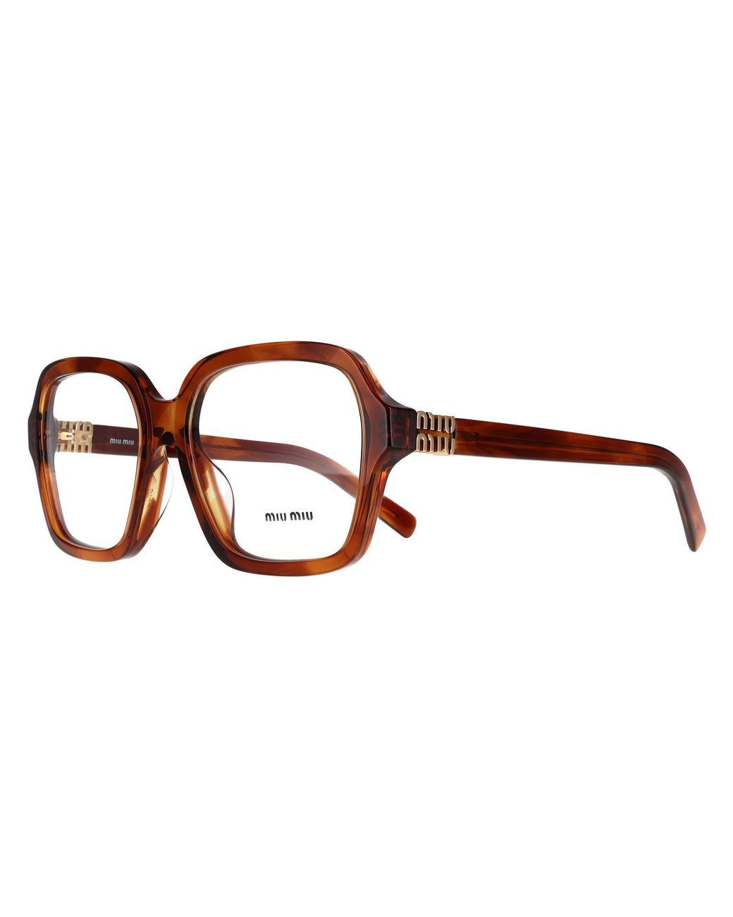 Miu Miu Brown Square Striped Tobacco Mu03Yv
