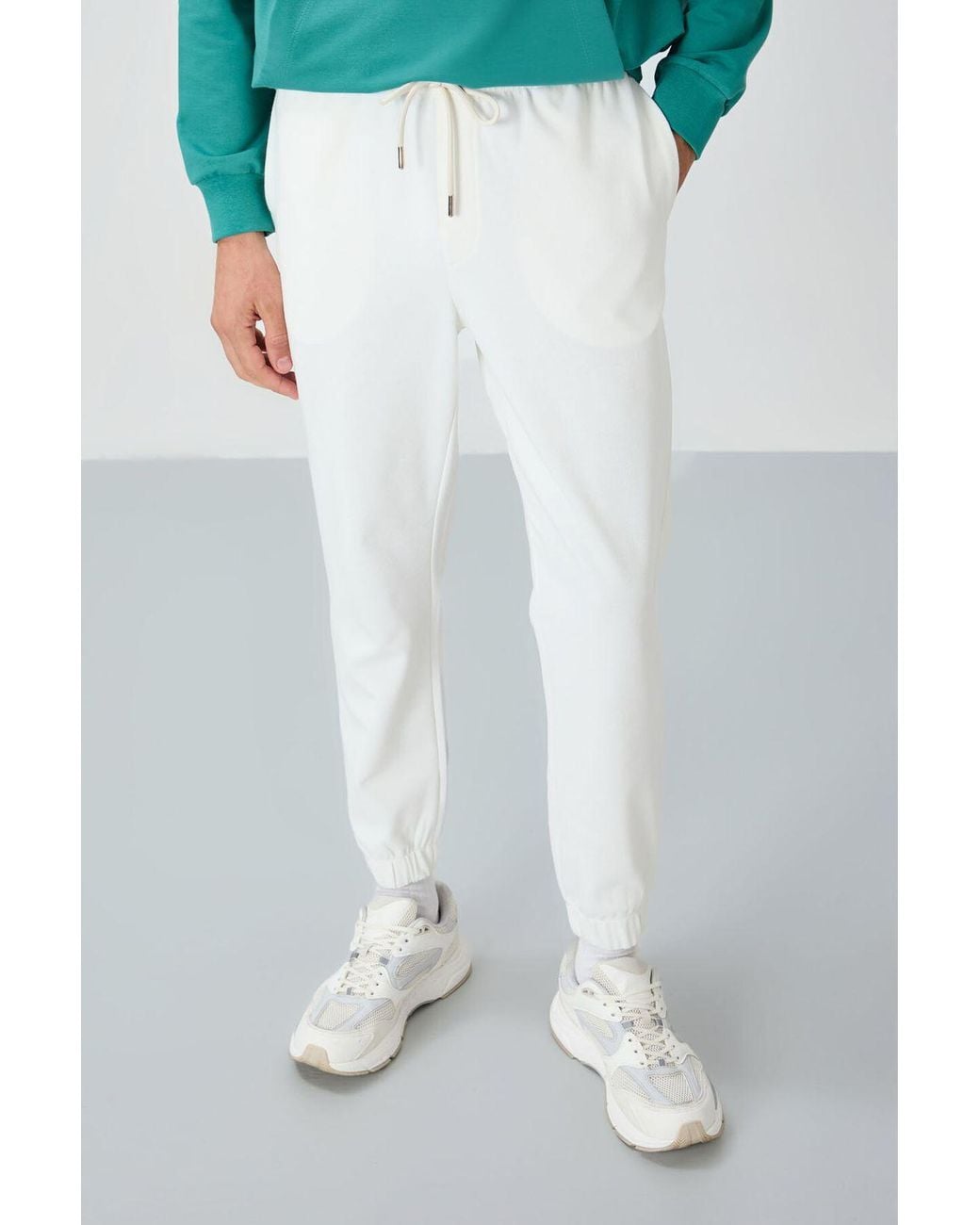TOMMY LIFE Green Regular Fit Fleece Sweatpants for men