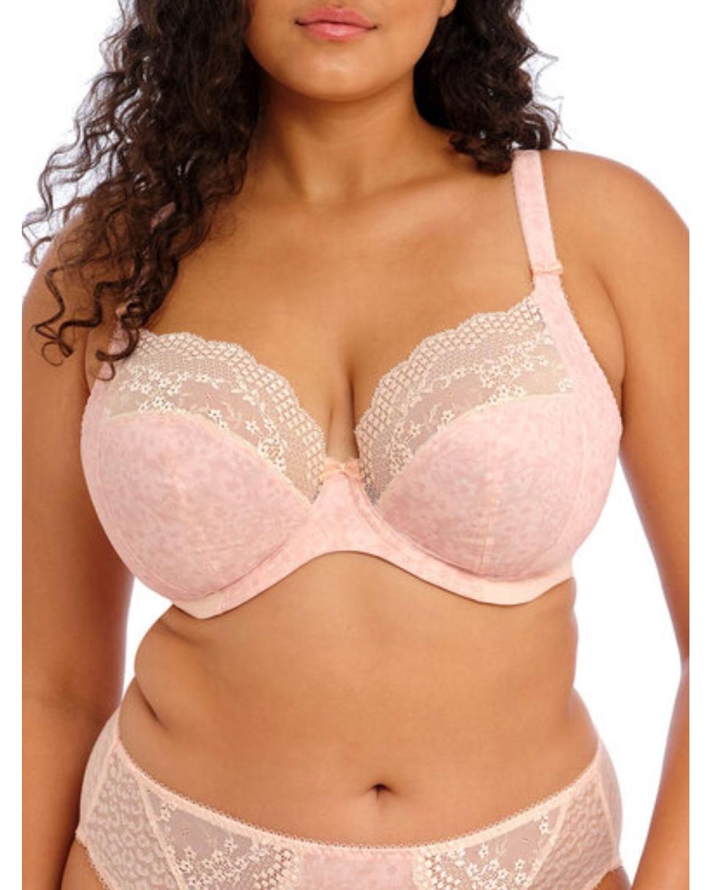 Elomi Pink Polyamide Plunge Underwire Bra