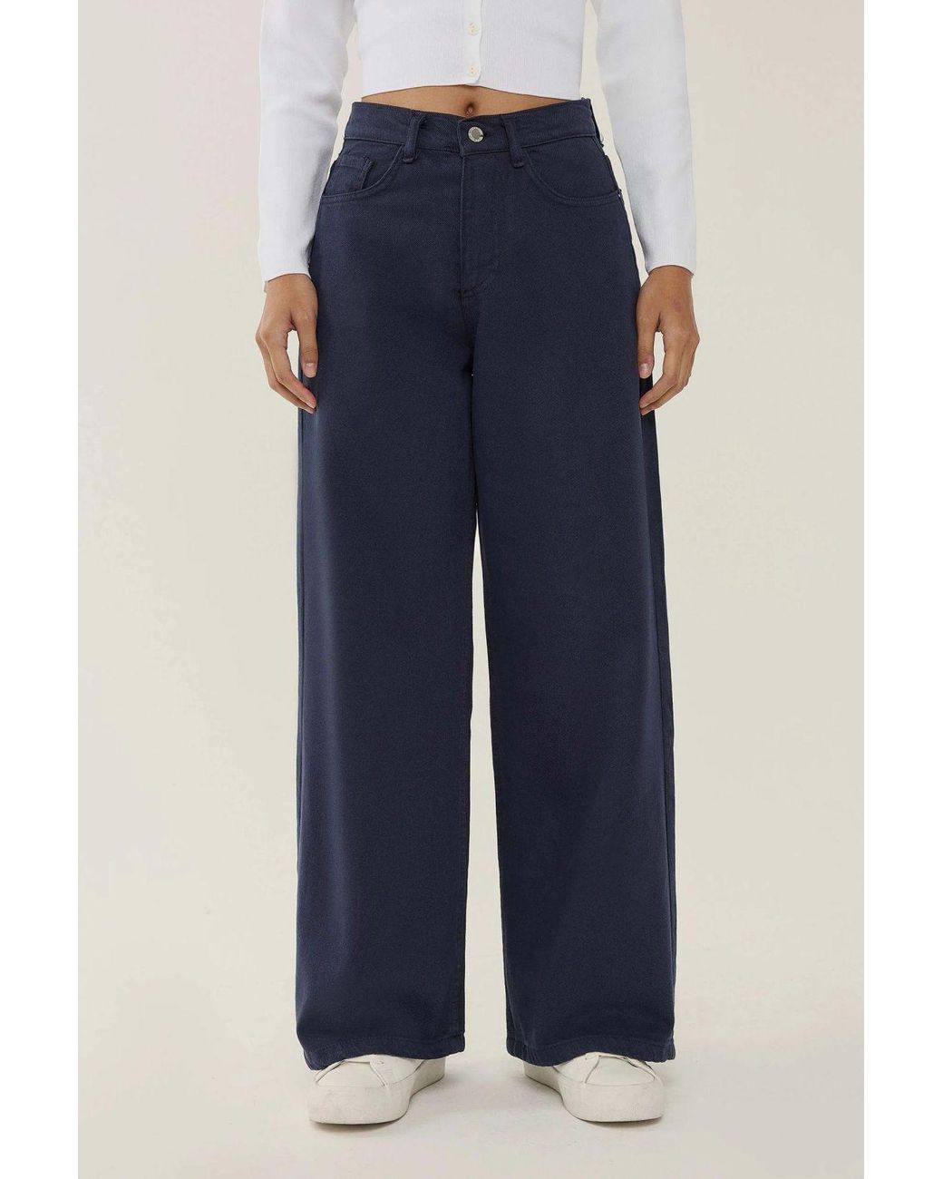 Hiccup Blue High Waist Wide Leg Jeans