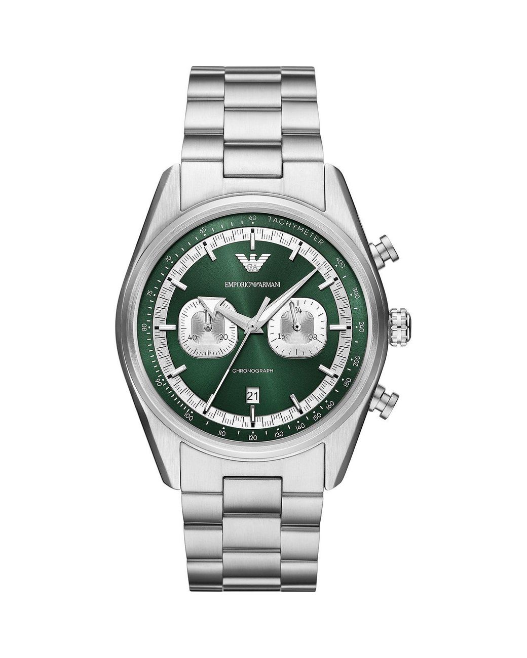 Emporio Armani Metallic Chronograph Stainless Steel Sport Watch for men