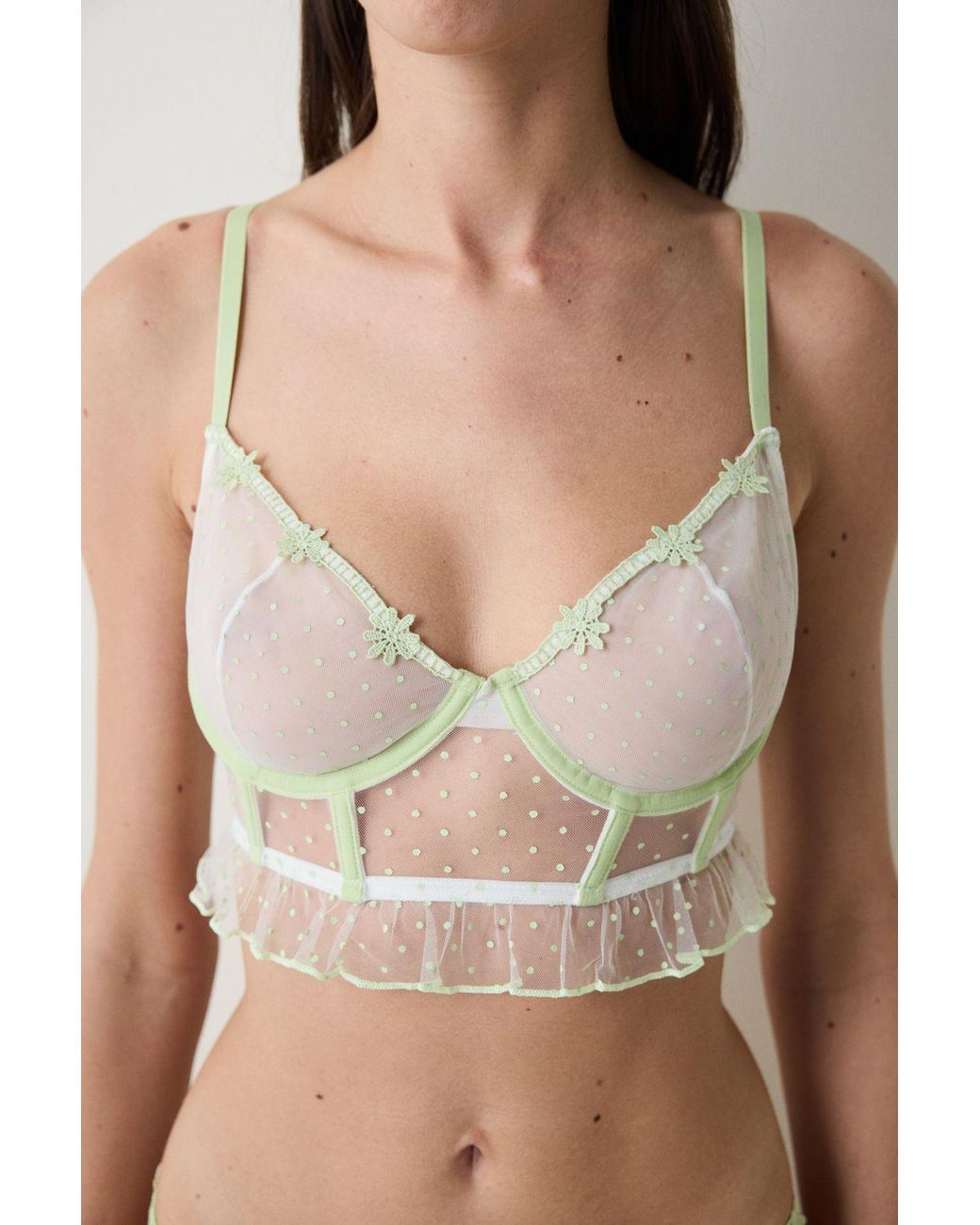 Penti Green Polka Dot Lace Underwire Bra