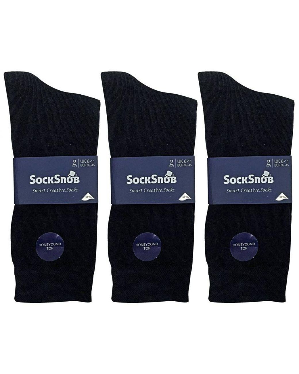 Sock Snob Black 6 Pack Colourful Striped Patterned Dress Cotton Socks for men