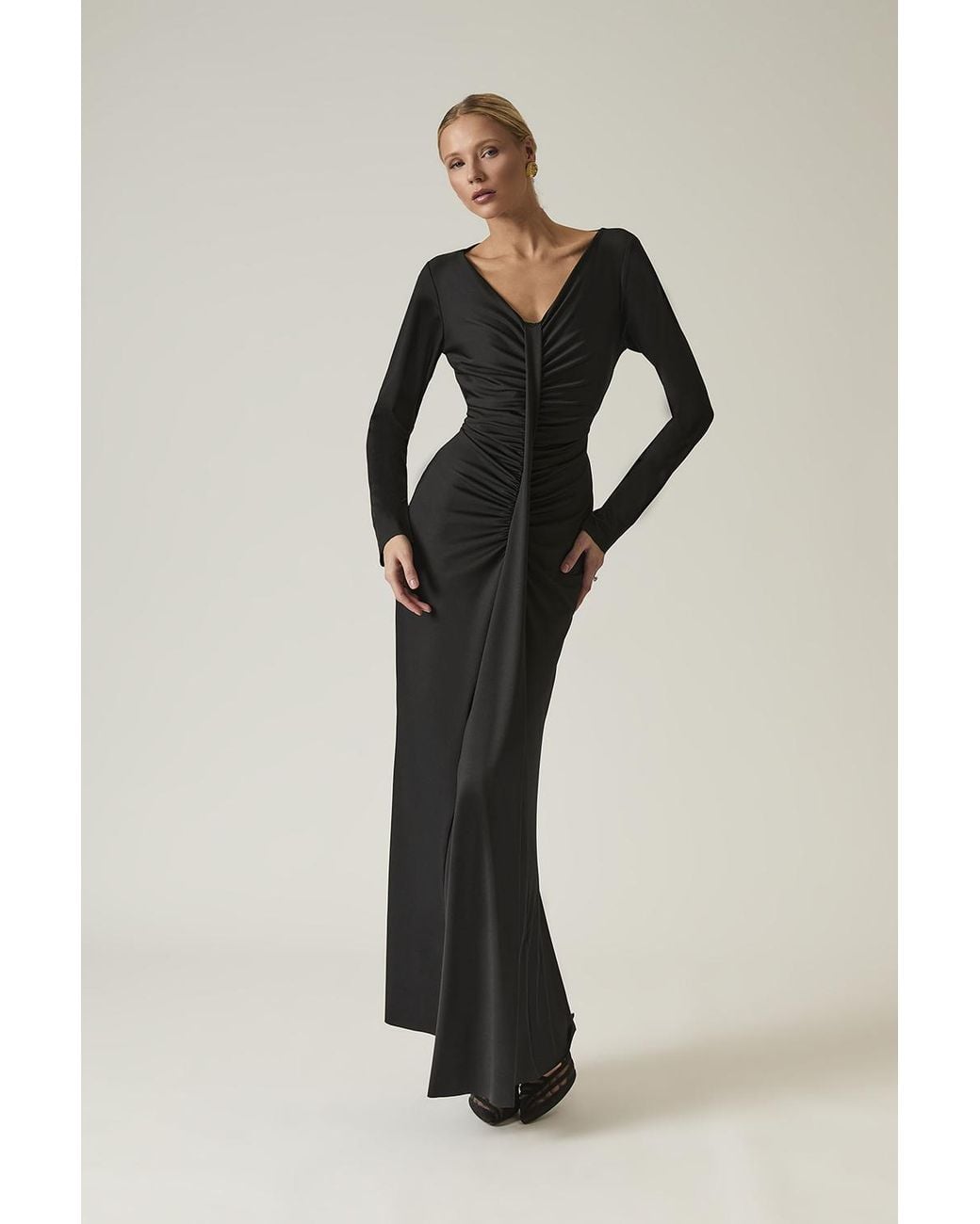James Lakeland Black Sculpted Maxi Dress