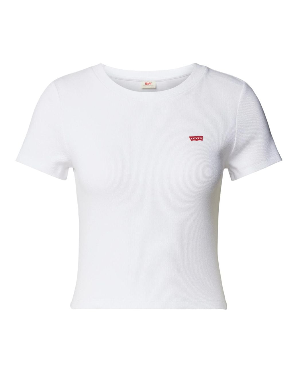 Levi's Essential Geribbelde Sport Gewaad Top in het White