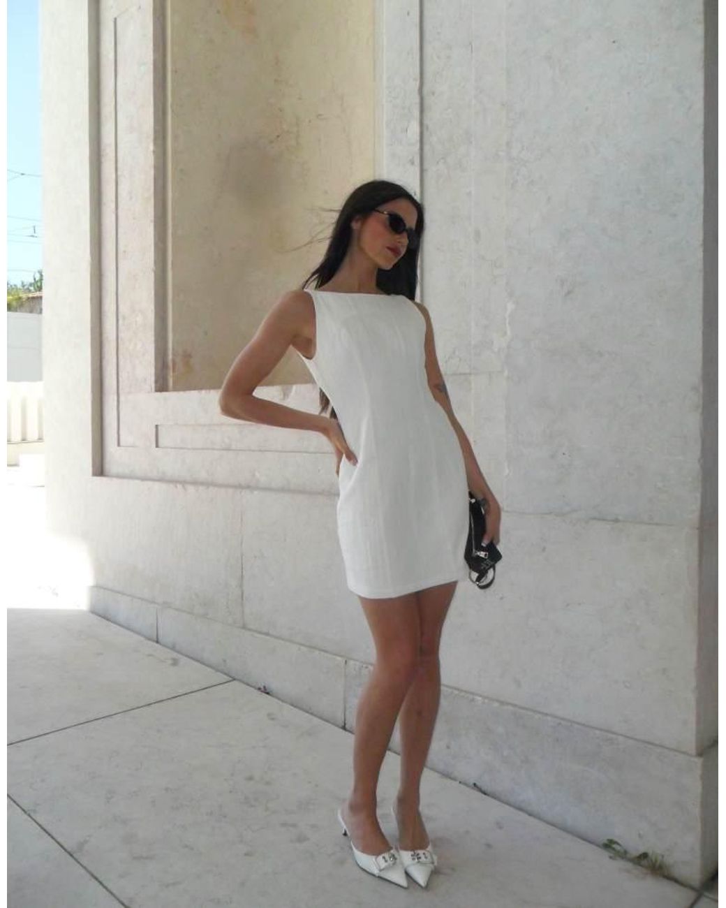Labelrail Gray X Barbara Ines Fitted Linen Shift Dress