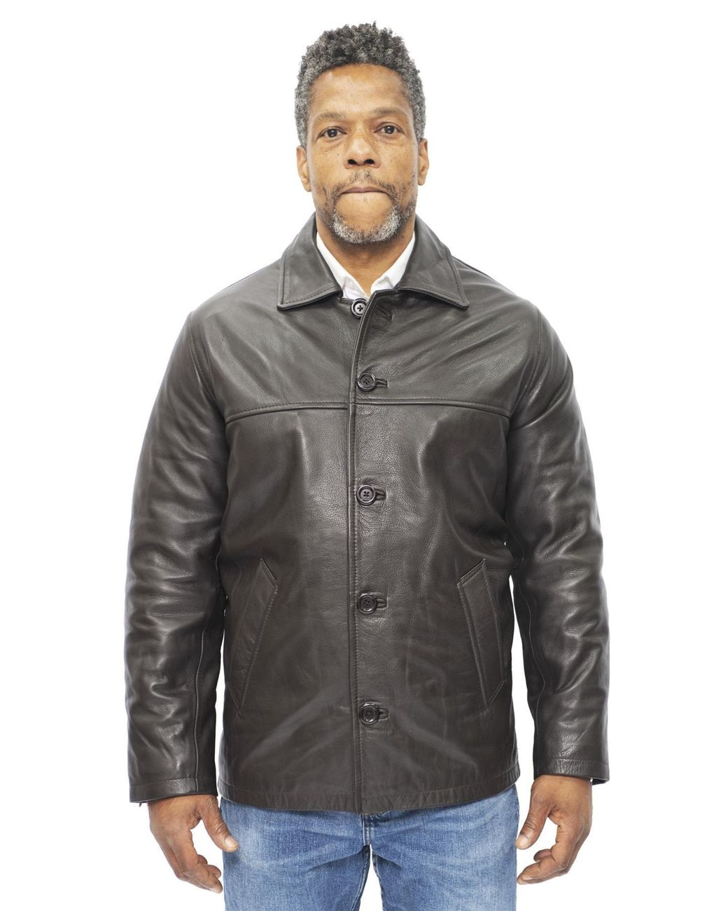 Infinity Leather Gray Cowhide Box Jacket-Mendoza for men