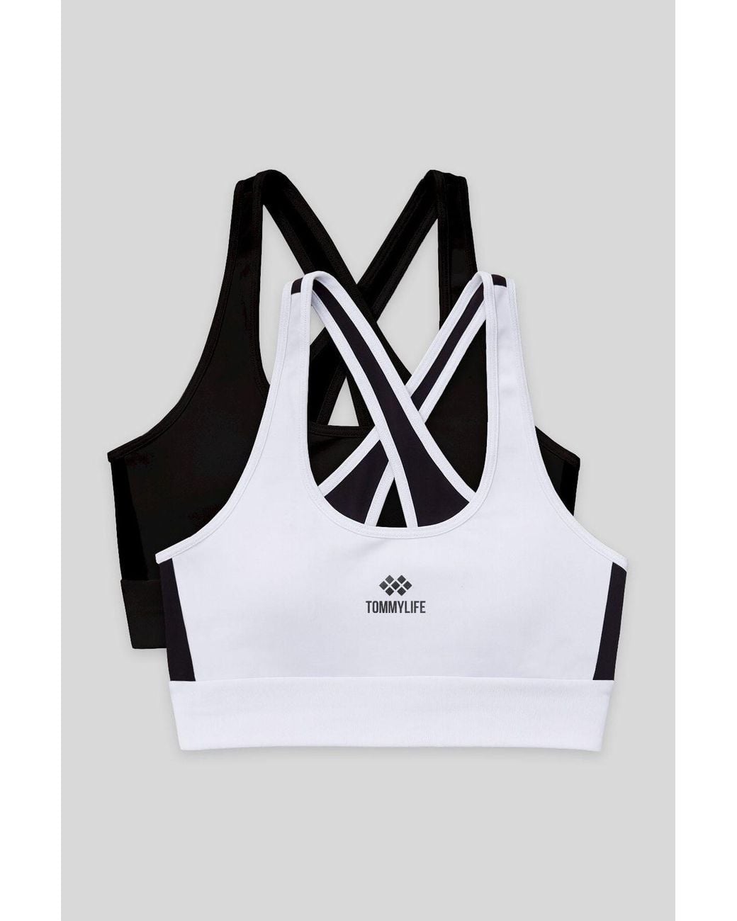 TOMMY LIFE White Fitted Sleeveless Crop Sports Top