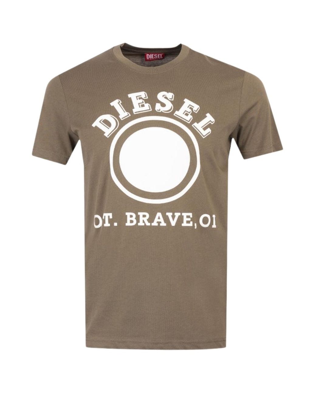DIESEL Gray 1976 Varsity Logo Ivy T-Shirt for men