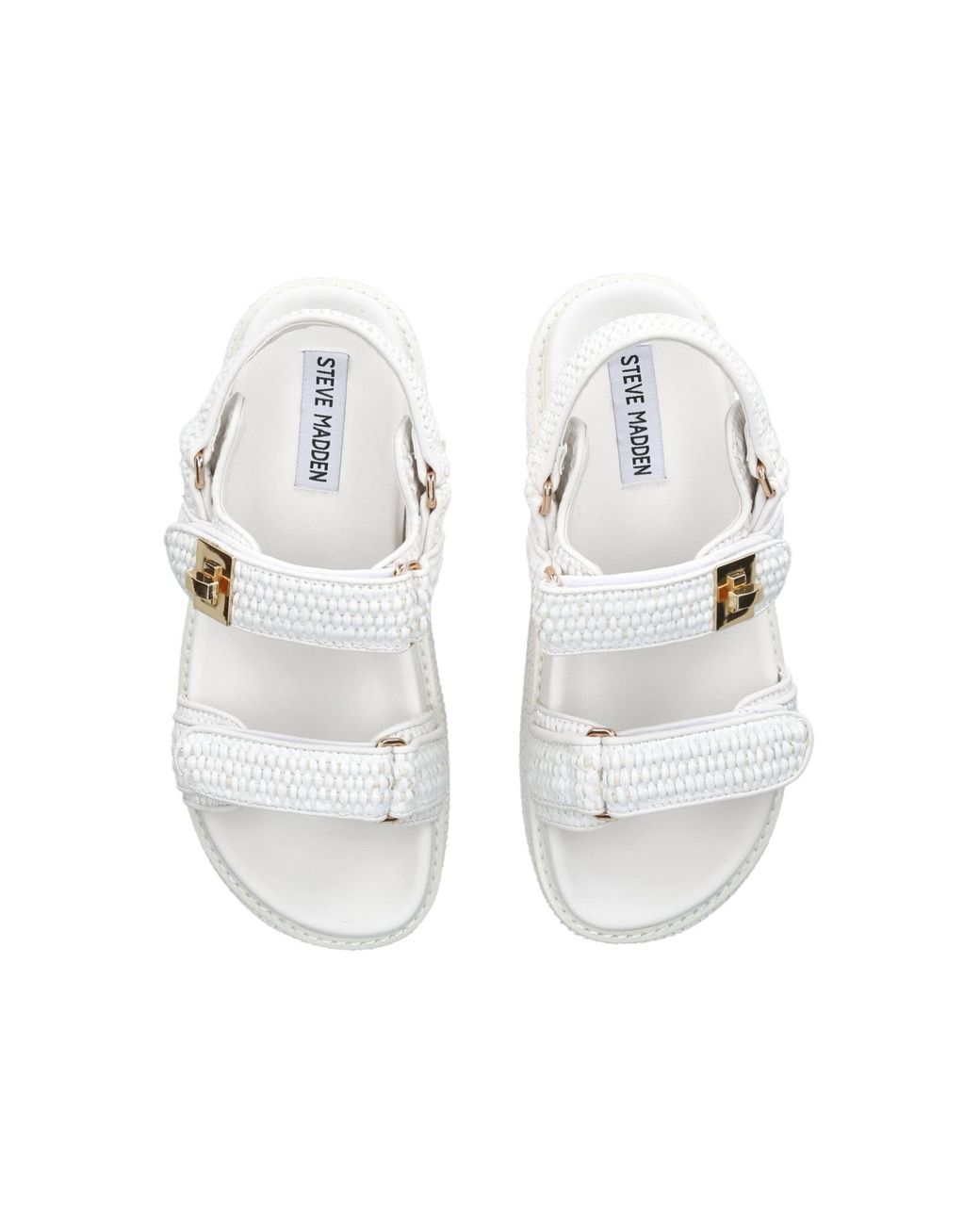 Steve Madden White Bigmona Raffia Sandals