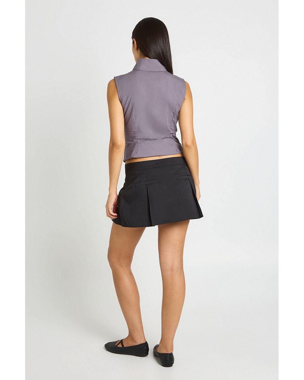 Boohoo Purple Pleated Crepe Skirt