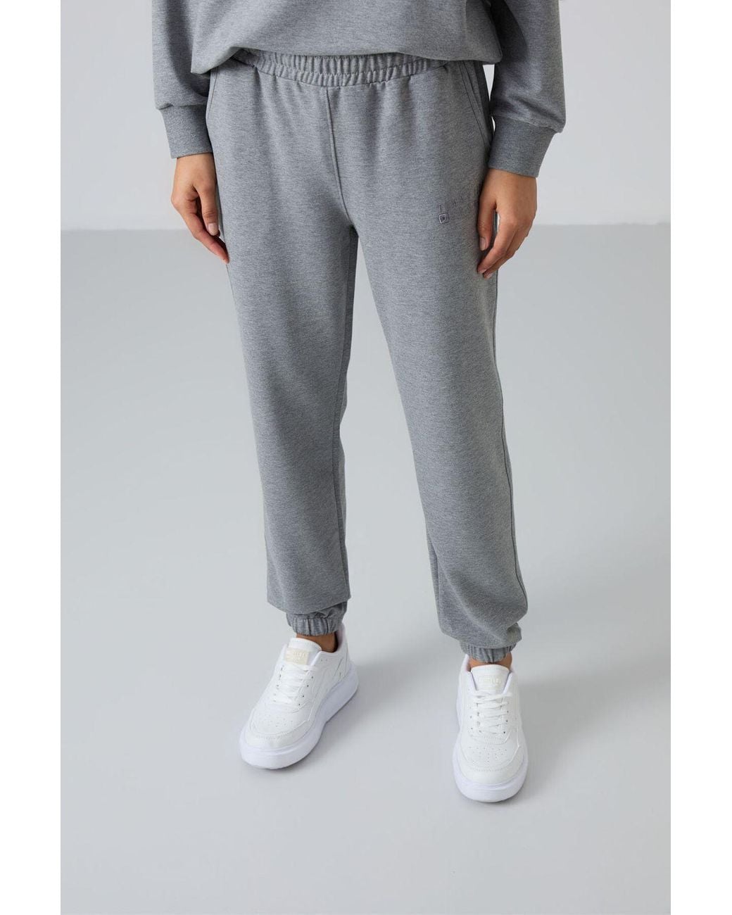 TOMMY LIFE Gray Oversized Sweatshirt And Elastic Hem Pants Set