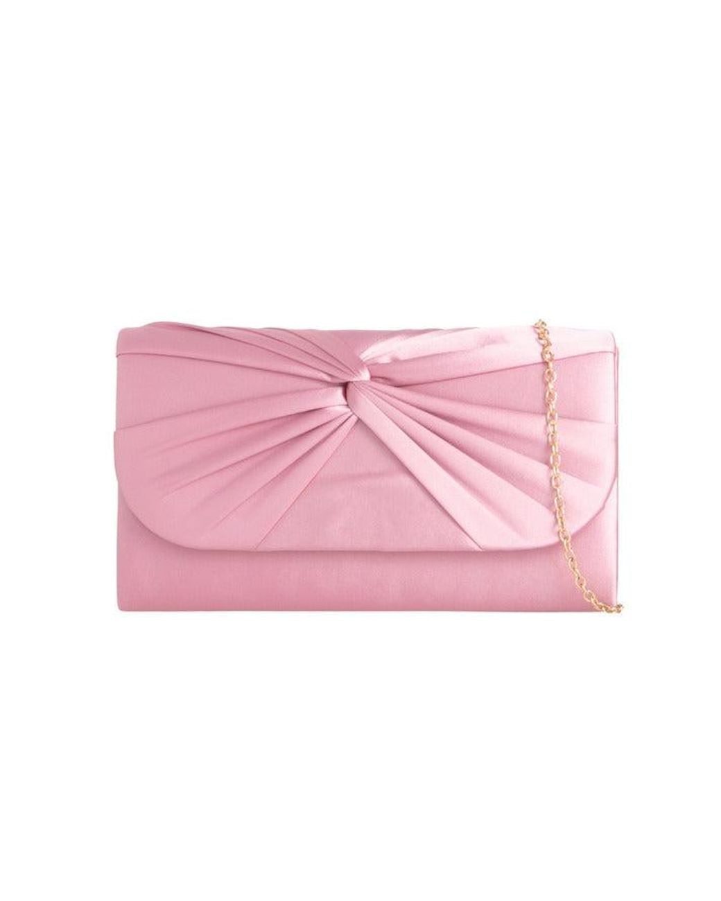 SVNX Pink Ruched Satin Clutch
