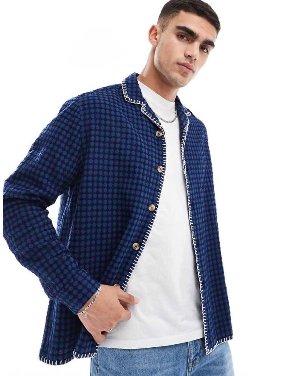ASOS Blue Relaxed Revere Shirt for men