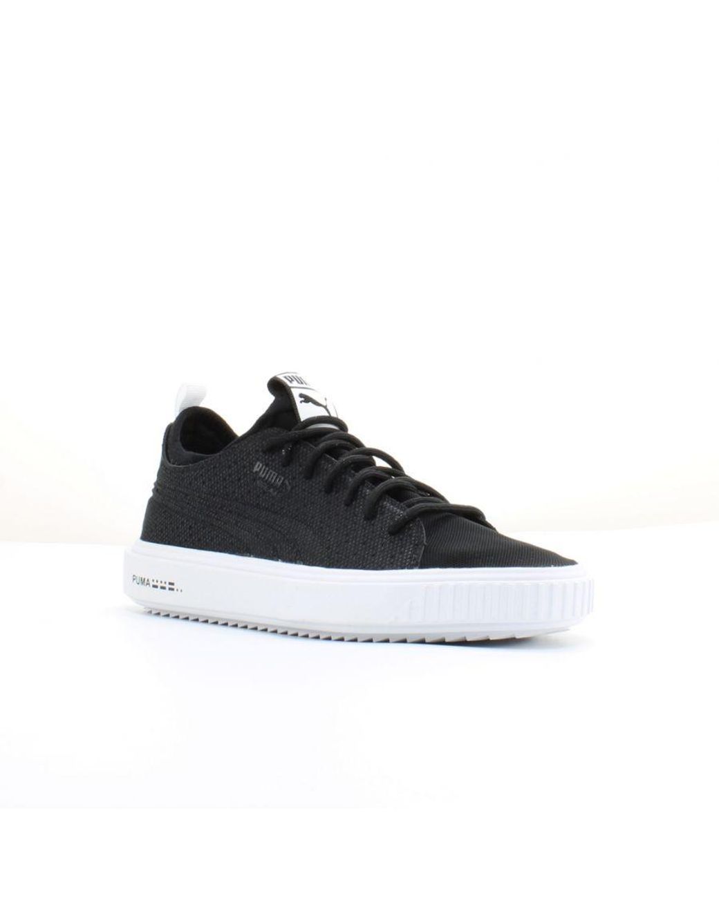 PUMA Black Breaker Mesh Textile Lace Up Trainers 369193 01 for men