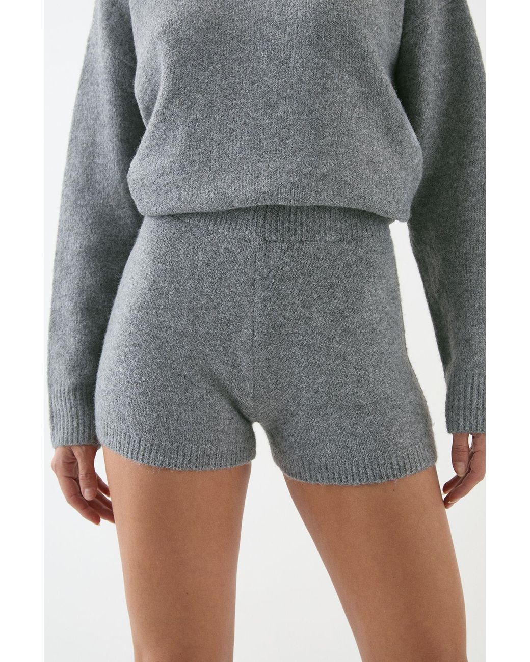 MissPap Black Brushed Micro Knitted Shorts