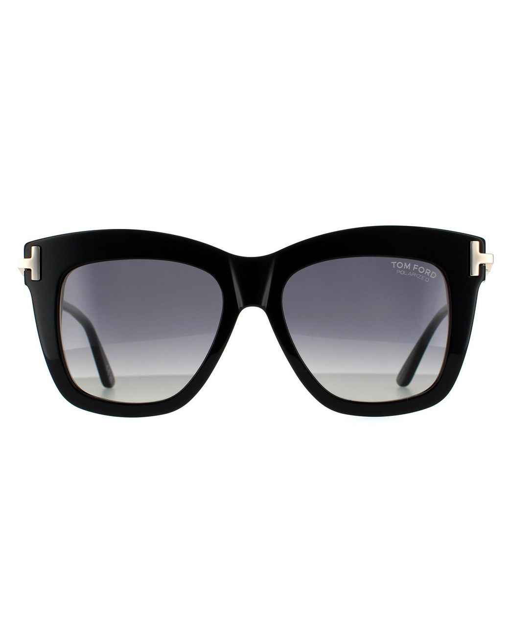 Tom Ford Black Square Shiny Smoke Gradient Polarized