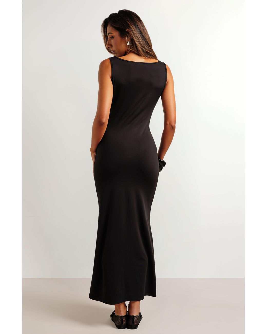 Boohoo Black Super Soft Midaxi Dress