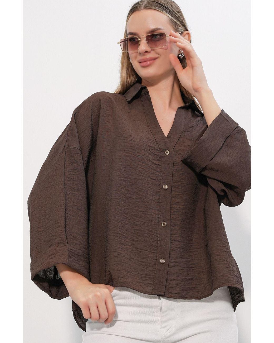 Bigdart Brown Viscose-Nylon Shirt