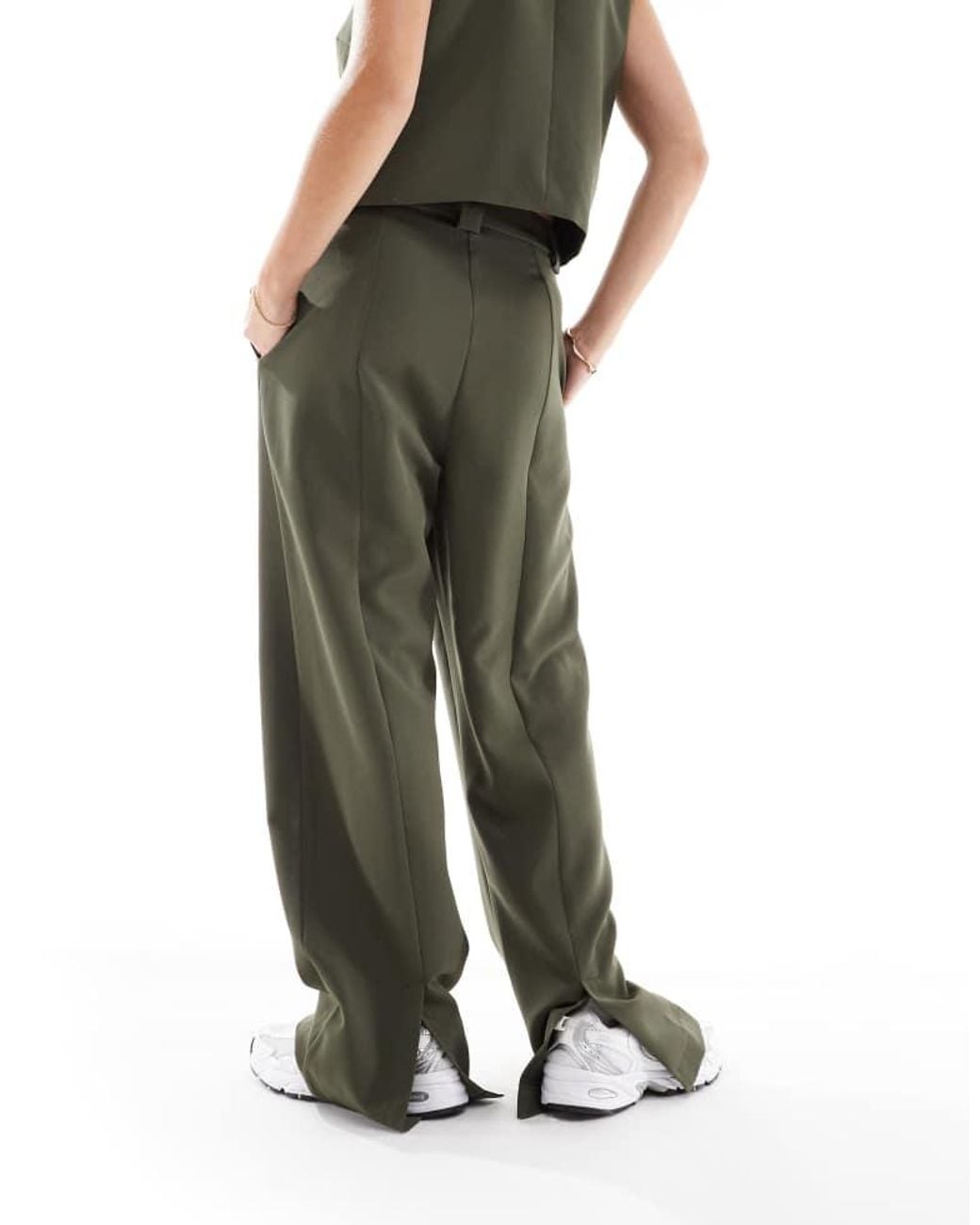 Pieces Green Tailored Multiway Button Leg Trouser Co-Ord