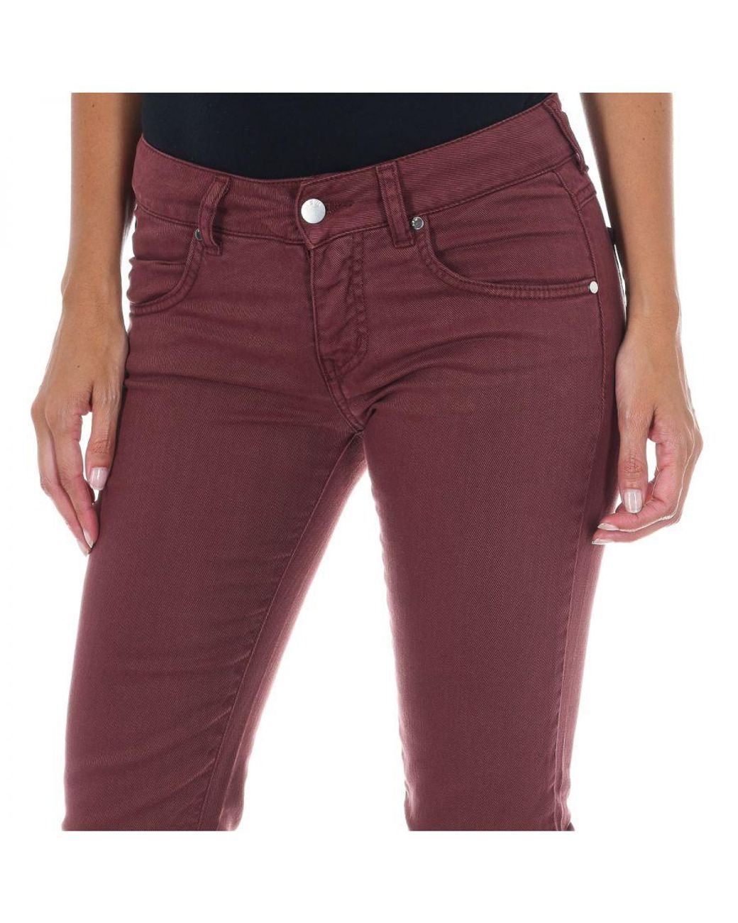 Met Red Long Jean Pants With Narrow Cut Hems 10Dbf0475-B088