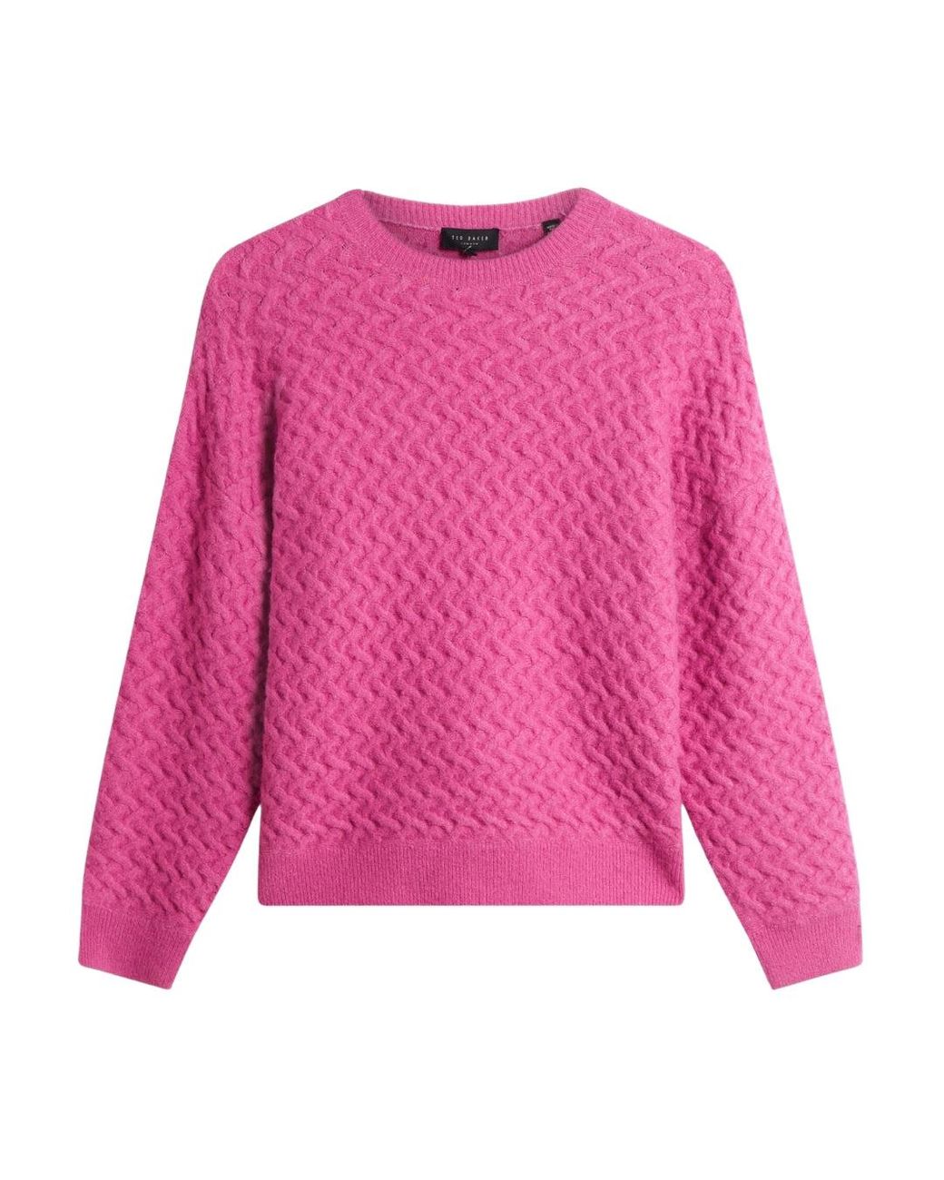 Ted Baker Purple Morlea Horizontal Cable Relaxed Fit Jumper