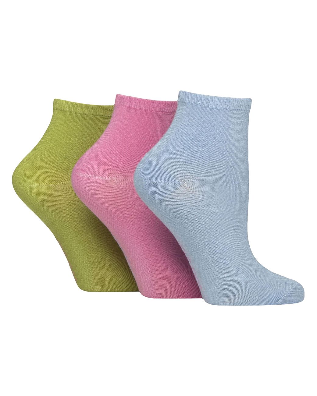 Sock Shop Multicolor 3 Pack Ladies Plain Bamboo Anklet Socks