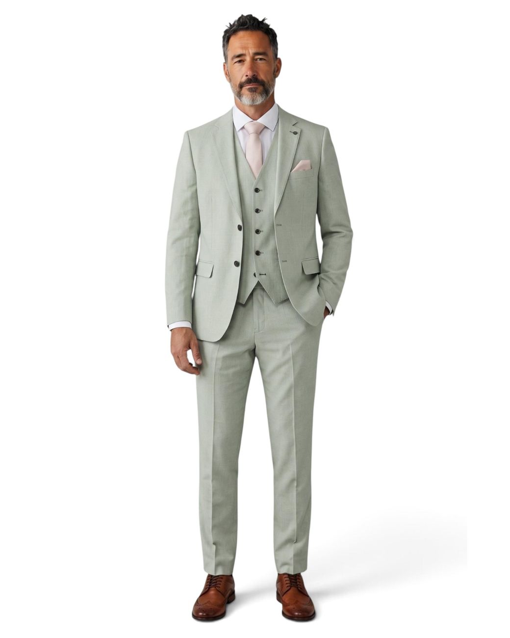 Paul Andrew Green 3 Piece Tailored Fit Formal Suit for men