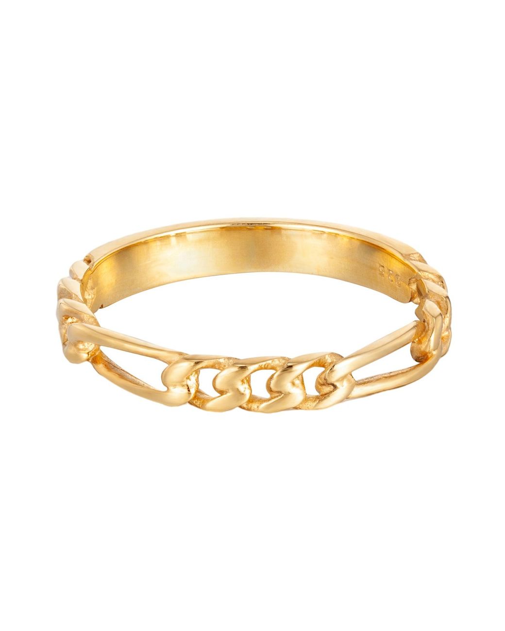 SEOL + GOLD Metallic 18Ct Plated Figaro Chain Ring