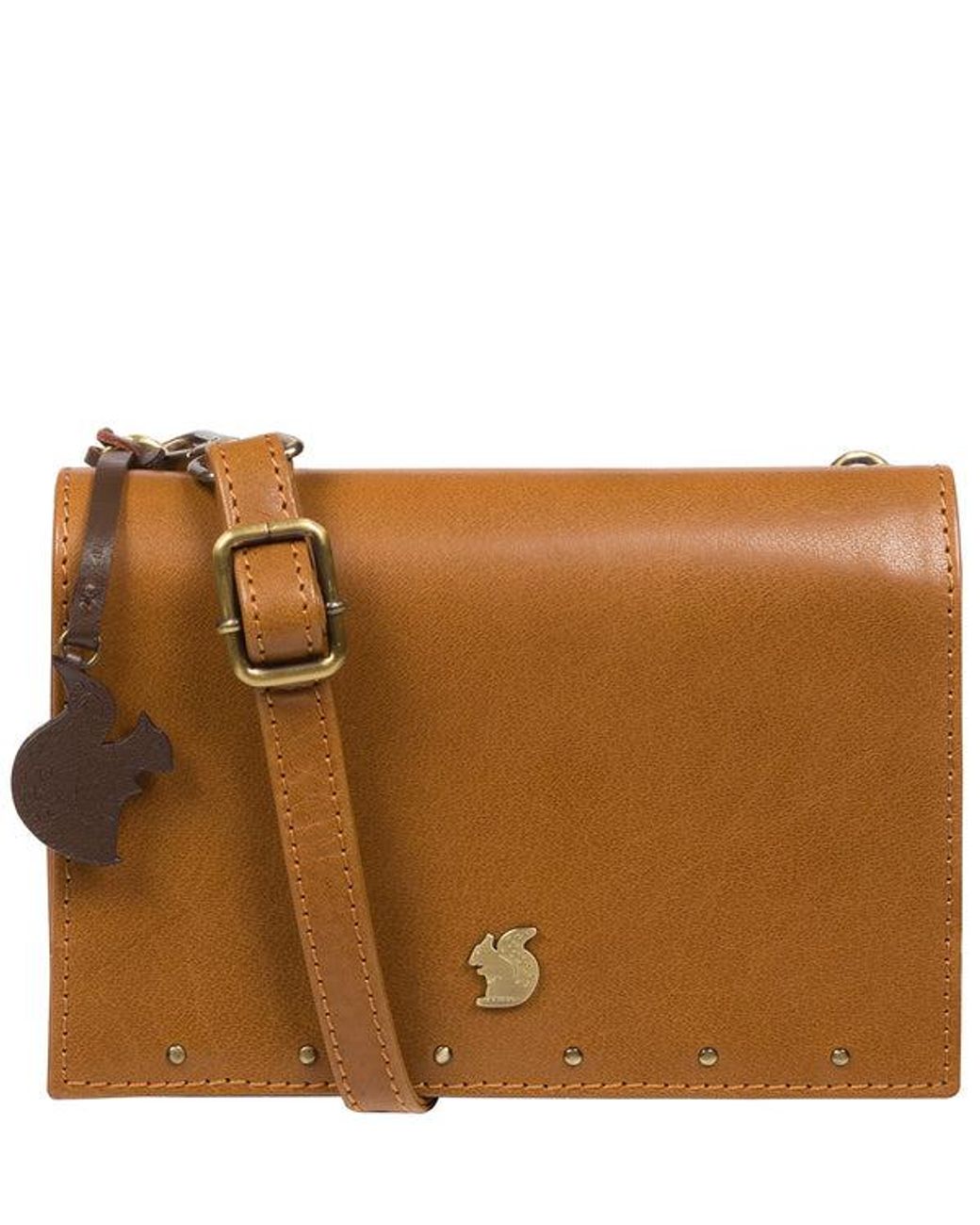 Conkca Brown 'Nemo' Dark Leather Cross Body Clutch Bag