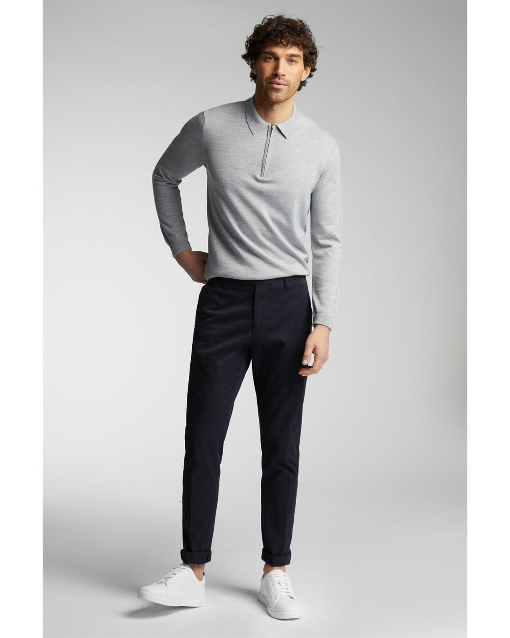 Limehaus Blue Tailored Suit Trousers for men