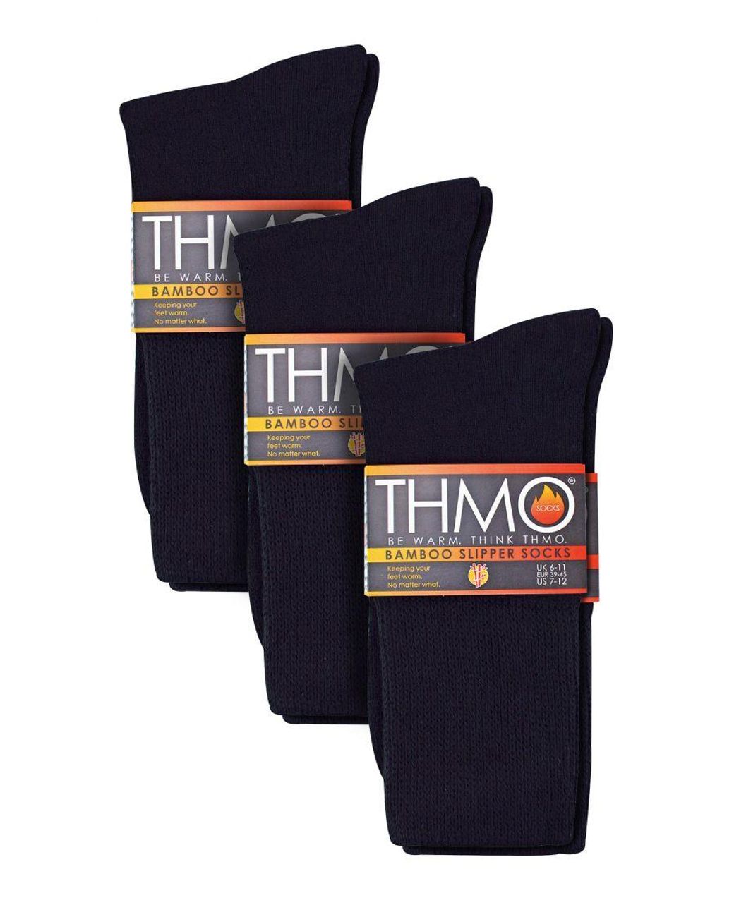THMO Blue 3 Pair Multipack Bamboo Slipper Socks for men