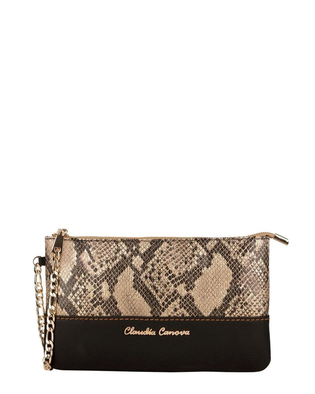 Claudia Canova Natural Small Snake Effect Zip Top Bag