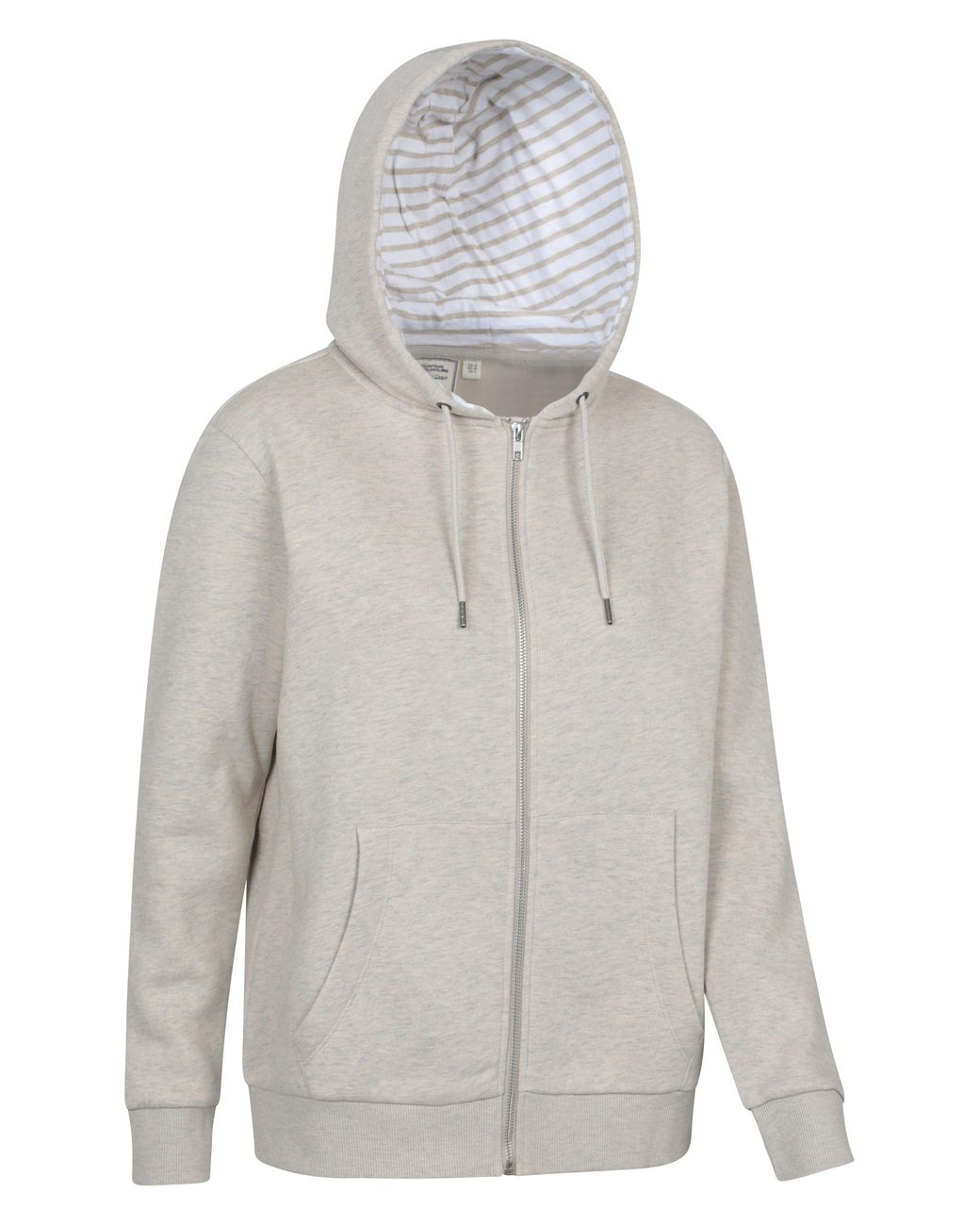 Mountain Warehouse Gray 'Penzance' Zip Through Hoodie With Side Pockets Drawcord Jumper Cotton