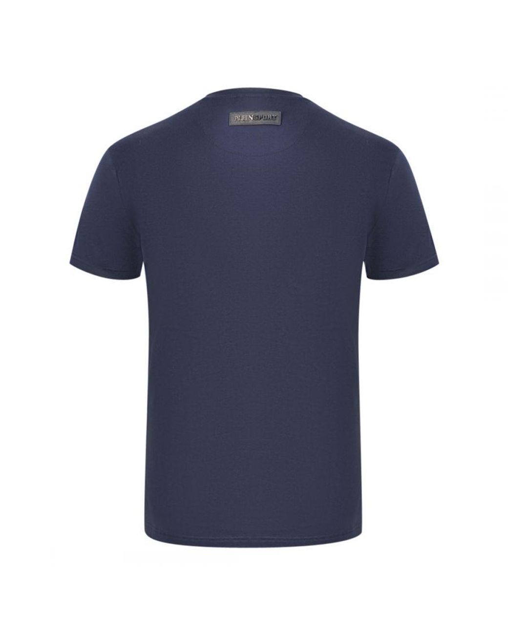 Philipp Plein Blue Ps78 Design Logo T-Shirt Cotton for men