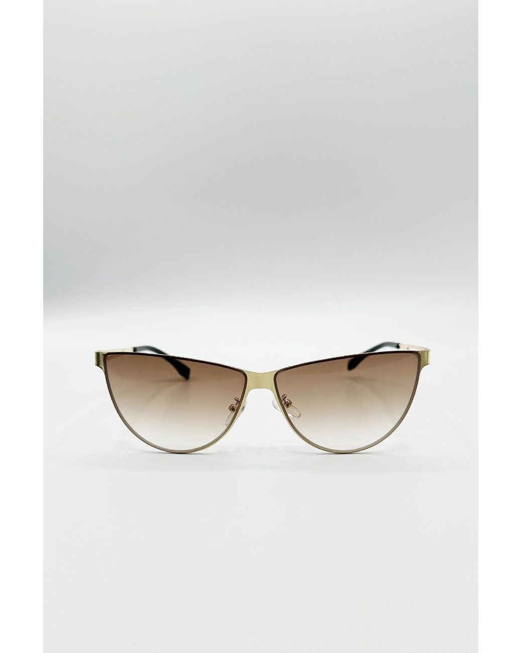 SVNX Natural Roung Flat Top Metal Sunglasses