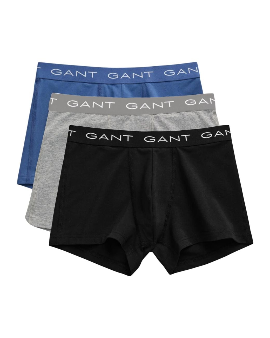 Gant Blue Trunks 3 Pack Mixed Repeat Logo Stretch Underwear Cotton for men