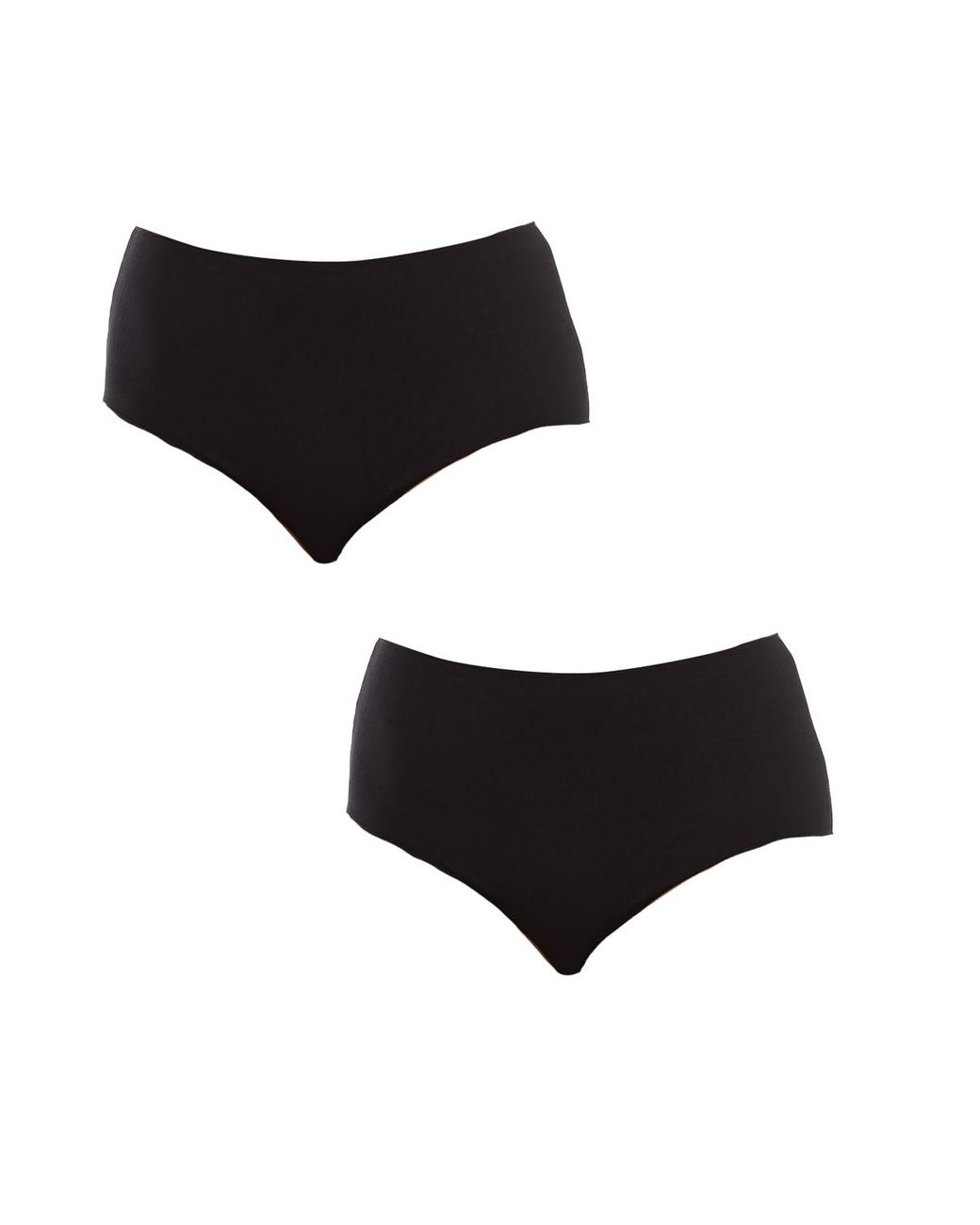Q En Black Pack Of 2 High Waist Bamboo Panties Q906